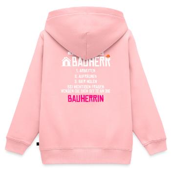 Meine Aufgaben als Bauherr - Kinder Premium Organic Zip Hoodie - Rosa - Hinten - AI Model Kid Female (0cm)