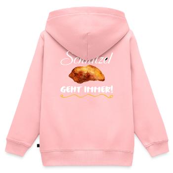 Schnitzel geht IMMER! - Kinder Premium Organic Zip Hoodie - Rosa - Hinten - AI Model Kid Female (0cm)