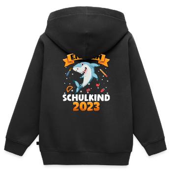 Endlich Schulkind 2023 1. Klasse - Kinder Premium Organic Zip Hoodie - Schwarz - Hinten - AI Model Kid Male (0cm)