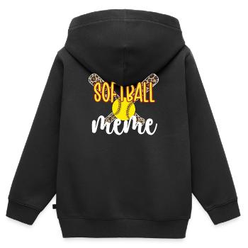 Meme Oma Eines Softballspieler Softball Meme - Kinder Premium Organic Zip Hoodie - Schwarz - Hinten - AI Model Kid Male (0cm)