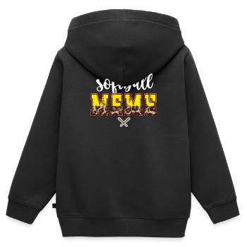Meme Oma Eines Softballspieler Softball Meme - Kinder Premium Organic Zip Hoodie - Schwarz - Hinten - AI Model Kid Male (0cm)