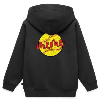 Meme Oma Eines Softballspieler Softball Meme - Kinder Premium Organic Zip Hoodie - Schwarz - Hinten - AI Model Kid Male (0cm)