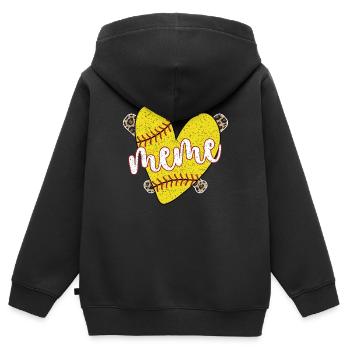Meme Oma Eines Softballspieler Softball Meme - Kinder Premium Organic Zip Hoodie - Schwarz - Hinten - AI Model Kid Male (0cm)