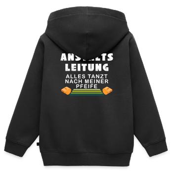 Anstaltsleitung - alles tanzt nach meiner Pfeife - Kinder Premium Organic Zip Hoodie - Schwarz - Hinten - AI Model Kid Male (0cm)