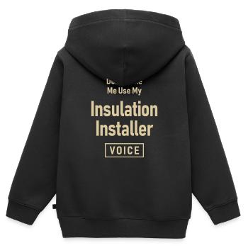 Installateur d’isolation Emploi Profession Anniversaire - Sweat Premium à capuche zippé enfant bio - noir - Dos - AI Model Kid Male (0cm)