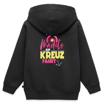 Mädchen Frauen Kreuzfahrt - Kinder Premium Organic Zip Hoodie - Schwarz - Hinten - AI Model Kid Male (0cm)