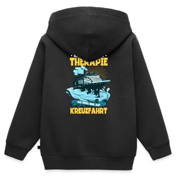 Kreuzfahrt - Kinder Premium Organic Zip Hoodie - Schwarz - Hinten - AI Model Kid Male (0cm)