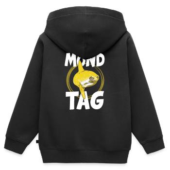 Poisson-lune Protection de l’environnement Bien-être animal Faune océanique - Sweat Premium à capuche zippé enfant bio - noir - Dos - AI Model Kid Male (0cm)