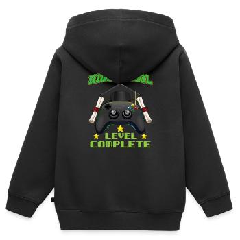 Highschool Level Complete Gaming Graduation - Kinder Premium Organic Zip Hoodie - Schwarz - Hinten - AI Model Kid Male (0cm)