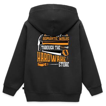 Enjoy Romantic Walks Through The Hardware Store11 - Kids Premium Organic Zip-up Hoodie - black - Back - AI Model Kid Male (0cm)