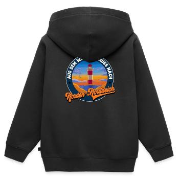 Norden-Norddeich - Kinder Premium Organic Zip Hoodie - Schwarz - Hinten - AI Model Kid Male (0cm)