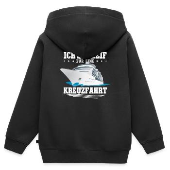 Kreuzfahrt - Kinder Premium Organic Zip Hoodie - Schwarz - Hinten - AI Model Kid Male (0cm)