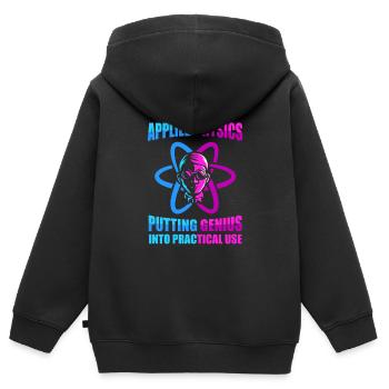 Physicien physicien - Sweat Premium à capuche zippé enfant bio - noir - Dos - AI Model Kid Male (0cm)