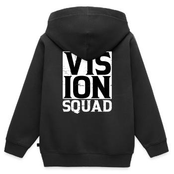 Escouade Vision 4 - Sweat Premium à capuche zippé enfant bio - noir - Dos - AI Model Kid Male (0cm)
