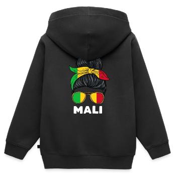 Mali Mädchen - Kinder Premium Organic Zip Hoodie - Schwarz - Hinten - AI Model Kid Male (0cm)