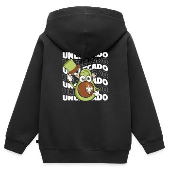 Oncle - Sweat Premium à capuche zippé enfant bio - noir - Dos - AI Model Kid Male (0cm)