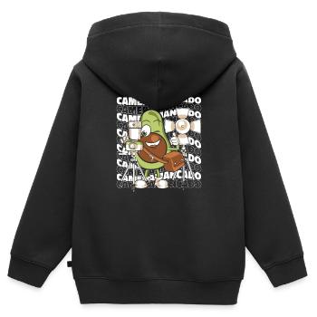 Kameramann - Kinder Premium Organic Zip Hoodie - Schwarz - Hinten - AI Model Kid Male (0cm)