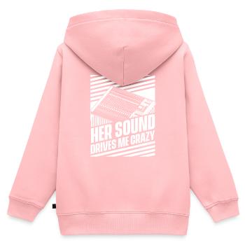 Ingénieur du son Tontechniker - Sweat Premium à capuche zippé enfant bio - rose - Dos - AI Model Kid Female (0cm)