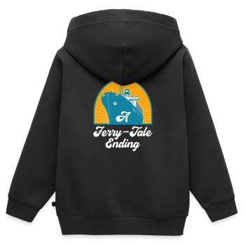 Seglen Segelboot Segler - Kinder Premium Organic Zip Hoodie - Schwarz - Hinten - AI Model Kid Male (0cm)