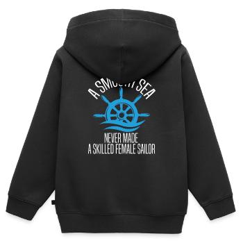 Seglen Segelboot Segler - Kinder Premium Organic Zip Hoodie - Schwarz - Hinten - AI Model Kid Male (0cm)