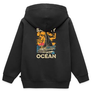 Seglen Segelboot Segler - Kinder Premium Organic Zip Hoodie - Schwarz - Hinten - AI Model Kid Male (0cm)