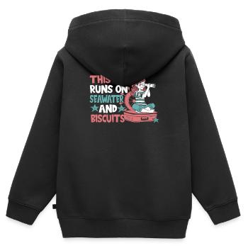 Seglen Segelboot Segler - Kinder Premium Organic Zip Hoodie - Schwarz - Hinten - AI Model Kid Male (0cm)