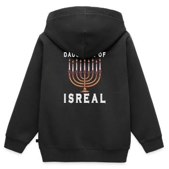 Juif israélite Héritage israélite Juif Israël Juif - Sweat Premium à capuche zippé enfant bio - noir - Dos - AI Model Kid Male (0cm)