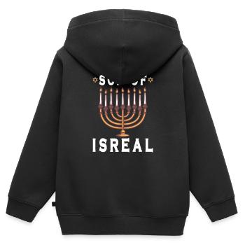 Juif israélite Héritage israélite Juif Israël Juif - Sweat Premium à capuche zippé enfant bio - noir - Dos - AI Model Kid Male (0cm)