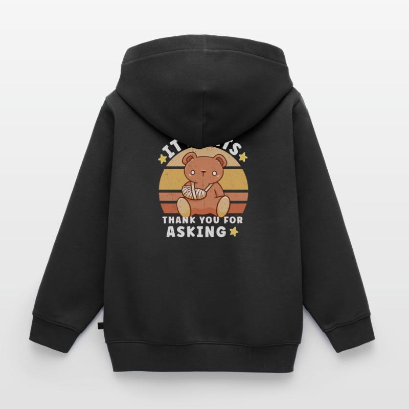 Broken Hand Broken Arm Broken Bones Funny Broken Kids Premium Organic Zip-up Hoodie