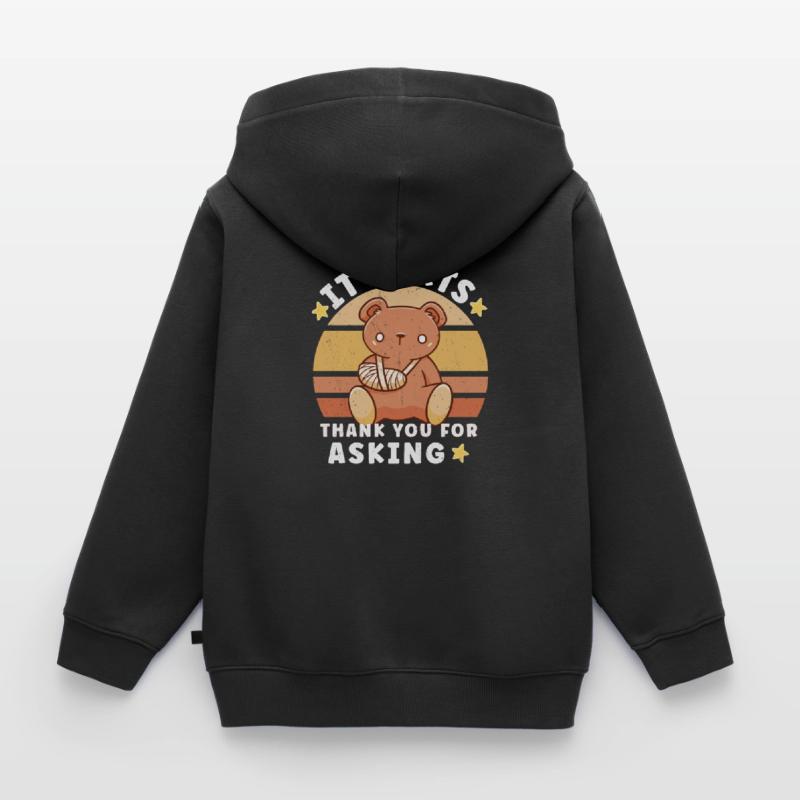 Broken Hand Broken Arm Broken Bones Funny Broken Kids Premium Organic Zip-up Hoodie