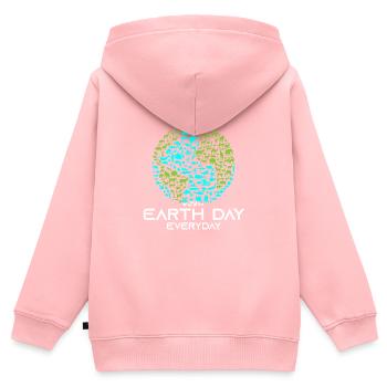 Jour de la Terre Tous les jours - Sweat Premium à capuche zippé enfant bio - rose - Dos - AI Model Kid Female (0cm)
