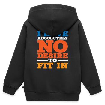 Je n’ai absolument aucune envie de m’intégrer - Sweat Premium à capuche zippé enfant bio - noir - Dos - AI Model Kid Male (0cm)