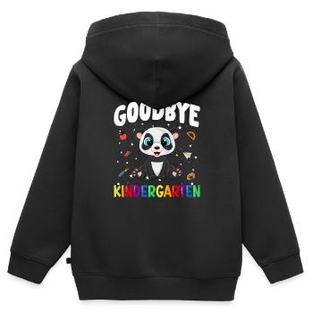 Goodbye Kindergarten Panda Einschulung Schule - Kinder Premium Organic Zip Hoodie - Schwarz - Hinten - AI Model Kid Male (0cm)