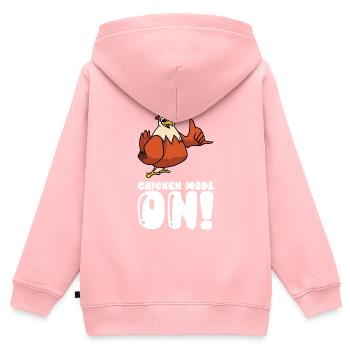 Mode Poulet activé - Sweat Premium à capuche zippé enfant bio - rose - Dos - AI Model Kid Female (0cm)