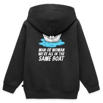 Seglen Segelboot Segler - Kinder Premium Organic Zip Hoodie - Schwarz - Hinten - AI Model Kid Male (0cm)