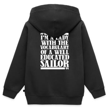 Seglen Segelboot Segler - Kinder Premium Organic Zip Hoodie - Schwarz - Hinten - AI Model Kid Male (0cm)