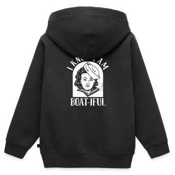 Seglen Segelboot Segler - Kinder Premium Organic Zip Hoodie - Schwarz - Hinten - AI Model Kid Male (0cm)