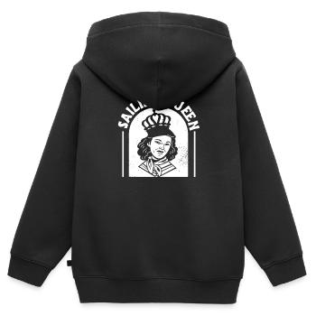 Seglen Segelboot Segler - Kinder Premium Organic Zip Hoodie - Schwarz - Hinten - AI Model Kid Male (0cm)