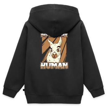 Alpaka - Kinder Premium Organic Zip Hoodie - Schwarz - Hinten - AI Model Kid Male (0cm)