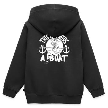 Seglen Segelboot Segler - Kinder Premium Organic Zip Hoodie - Schwarz - Hinten - AI Model Kid Male (0cm)