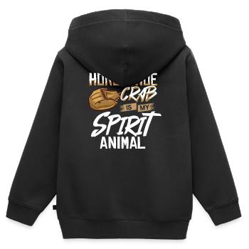 Crabe en fer à cheval Crabe en fer à cheval Crabes des Moluques - Sweat Premium à capuche zippé enfant bio - noir - Dos - AI Model Kid Male (0cm)