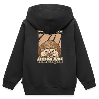 Hérisson - Sweat Premium à capuche zippé enfant bio - noir - Dos - AI Model Kid Male (0cm)