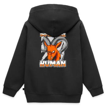 Ziege Bauer Landwirt Bauernhof Hirte - Kinder Premium Organic Zip Hoodie - Schwarz - Hinten - AI Model Kid Male (0cm)