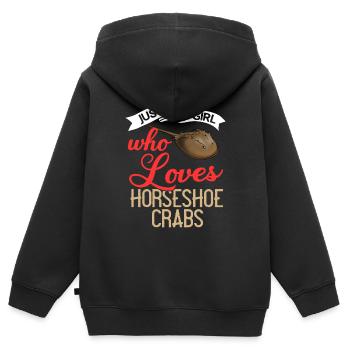 Crabe en fer à cheval Crabe en fer à cheval Crabes des Moluques - Sweat Premium à capuche zippé enfant bio - noir - Dos - AI Model Kid Male (0cm)