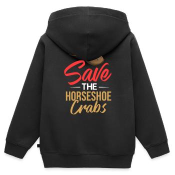 Crabe en fer à cheval Crabe en fer à cheval Crabes des Moluques - Sweat Premium à capuche zippé enfant bio - noir - Dos - AI Model Kid Male (0cm)