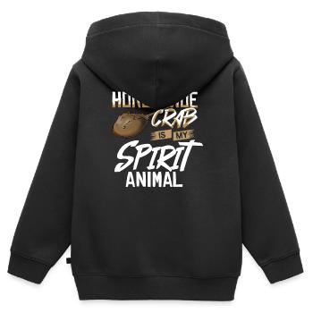 Crabe en fer à cheval Crabe en fer à cheval Crabes des Moluques - Sweat Premium à capuche zippé enfant bio - noir - Dos - AI Model Kid Male (0cm)