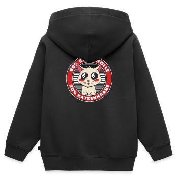 Katze Mietzekatze Hauskatze - Kinder Premium Organic Zip Hoodie - Schwarz - Hinten - AI Model Kid Male (0cm)