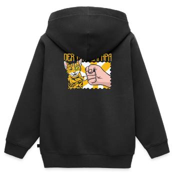 Katze Mietzekatze Hauskatze - Kinder Premium Organic Zip Hoodie - Schwarz - Hinten - AI Model Kid Male (0cm)
