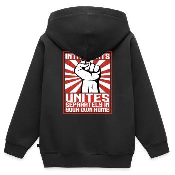 Introvertis s’unit séparément dans votre propre maison 2 - Sweat Premium à capuche zippé enfant bio - noir - Dos - AI Model Kid Male (0cm)