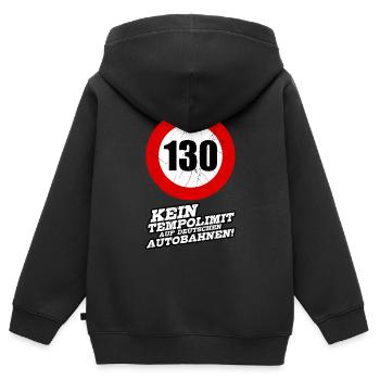 Autobahn Tempolimit Kein Tempolimit Auf Deutschen - Kinder Premium Organic Zip Hoodie - Schwarz - Hinten - AI Model Kid Male (0cm)